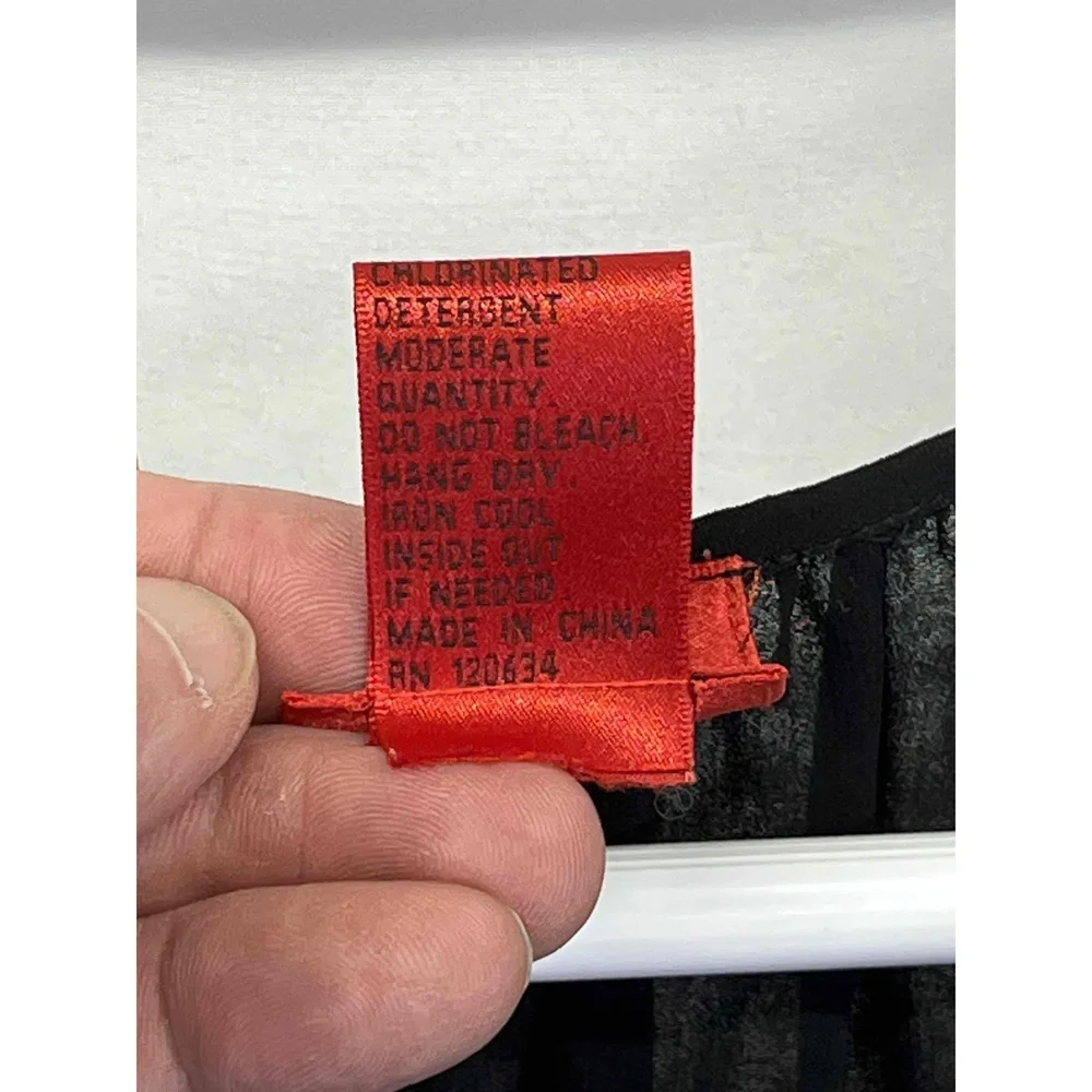 V Cristina Black‎ Sheer Paisley Embroidered Tunic Long Sleeve Top Womens XL - Picture 5 of 11